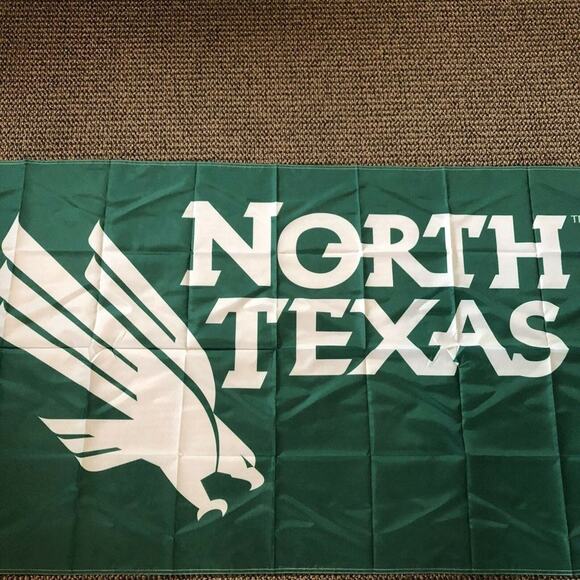 UNT North Texas Mean Green Eagles Flag New 3x5 FT Mancave Gameday Dorm Room - Picture 3 of 4